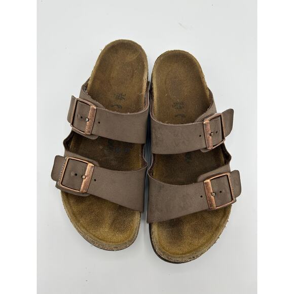 Birkenstock Arizona Sandals Size 34 EU (Kids/Small) Brown Leather Copper Buckles - Picture 9 of 16